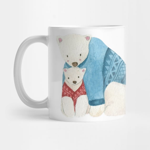 Papa Bear and Baby Bear Winter Holiday by ArTeaCupcake